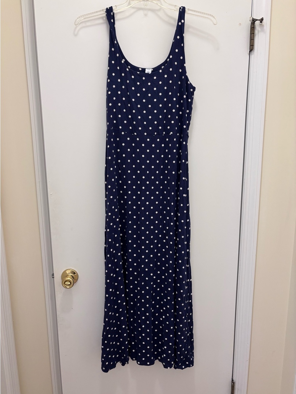 Old Navy Polka Dot Navy Maxi Dress